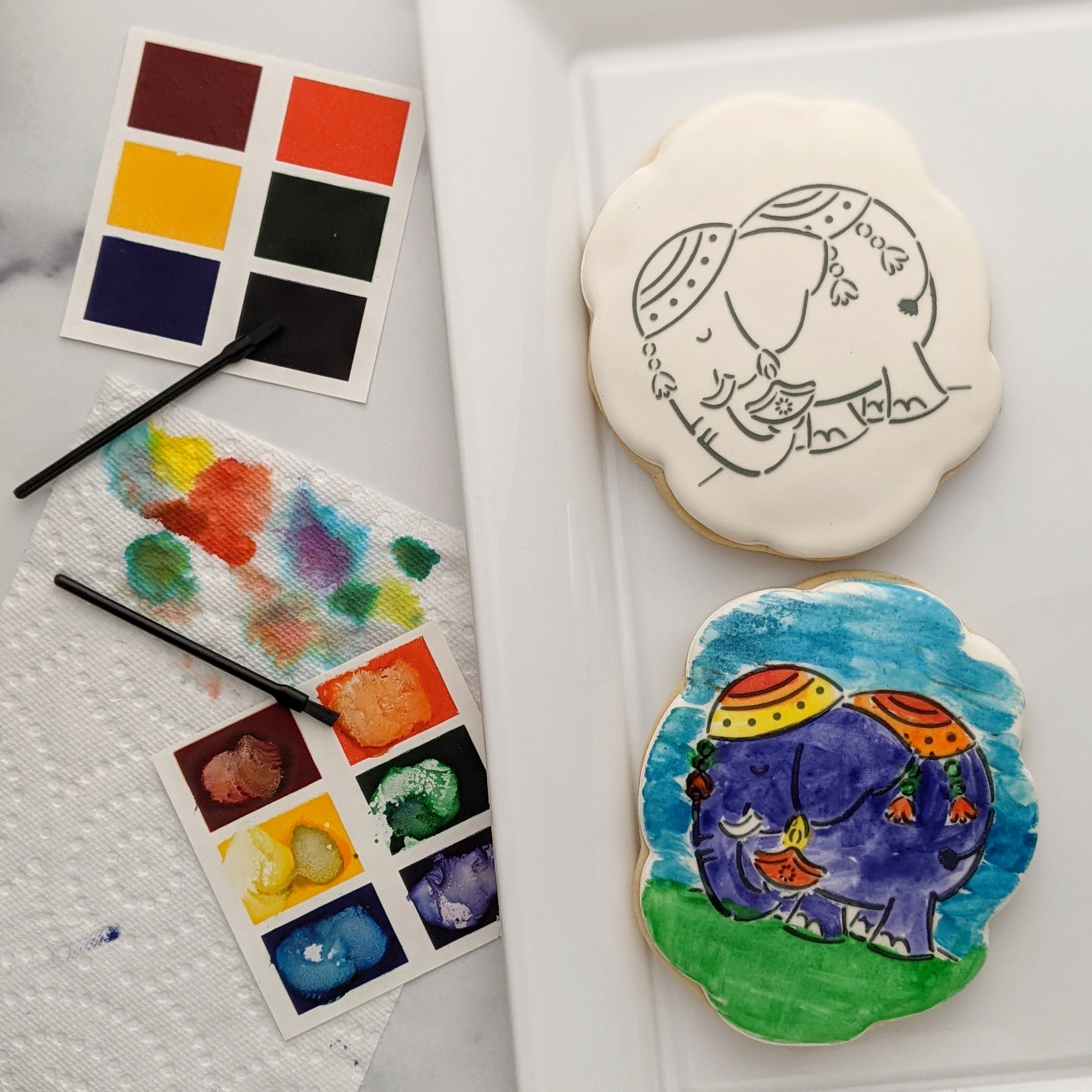 Diwali Elephant paint your own cookie Kit