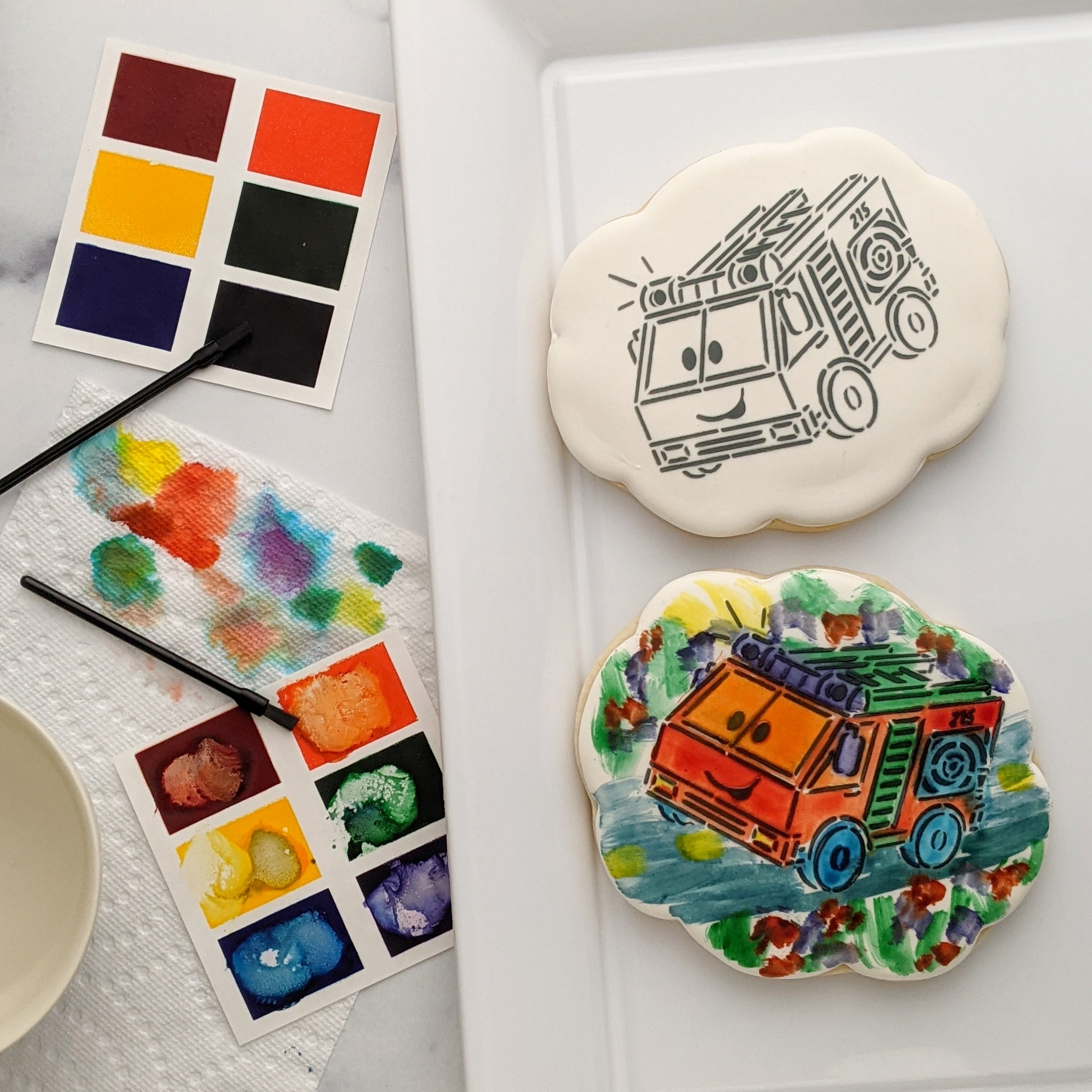 Firetruck Paint Your Own Sugar Cookie Kit